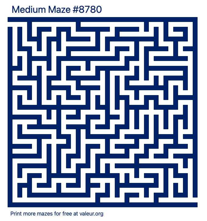 Free Printable Medium Maze number 8780