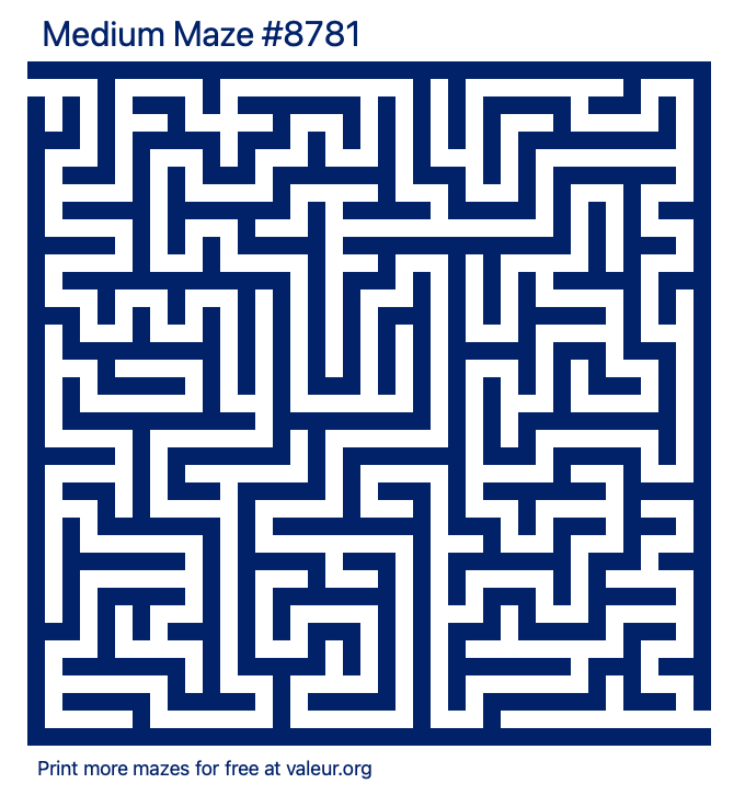 Free Printable Medium Maze number 8781