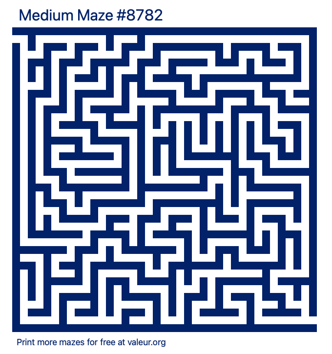 Free Printable Medium Maze number 8782