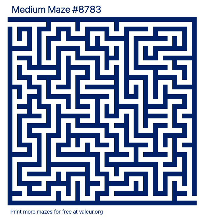 Free Printable Medium Maze number 8783