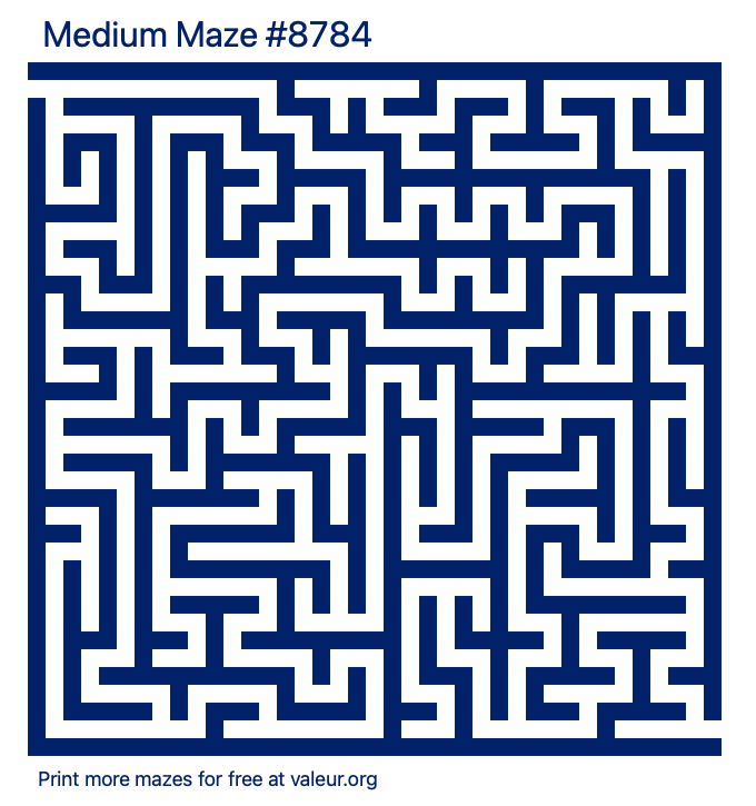 Free Printable Medium Maze number 8784
