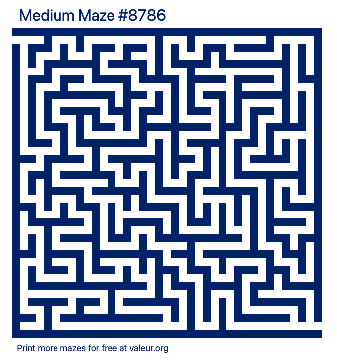 Free Printable Medium Maze number 8786