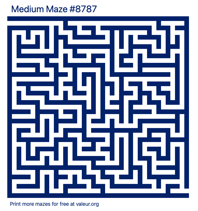 Free Printable Medium Maze number 8787