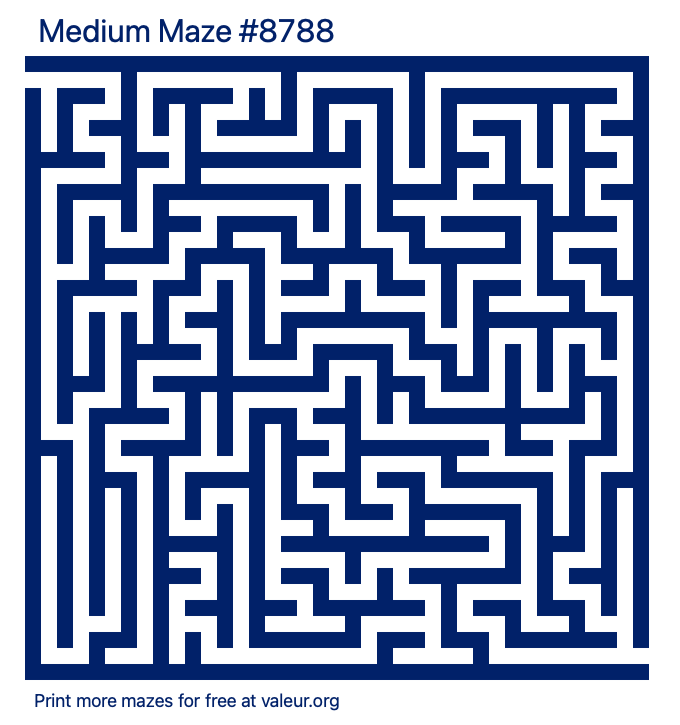 Free Printable Medium Maze number 8788