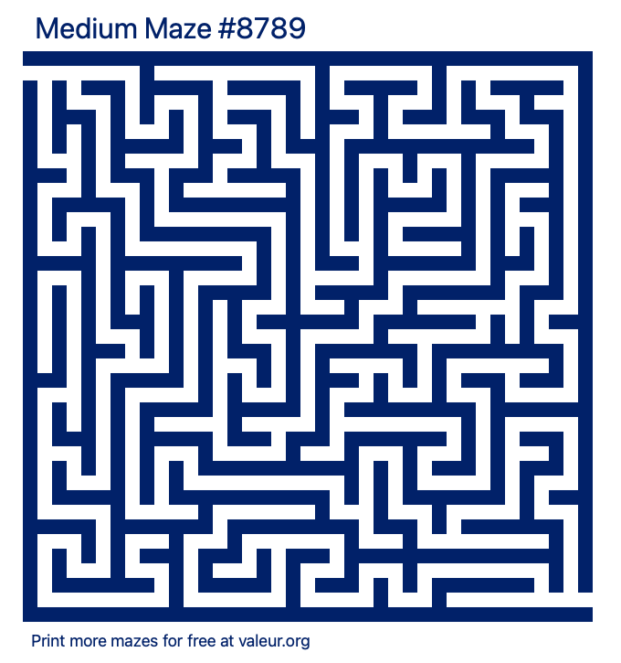Free Printable Medium Maze number 8789