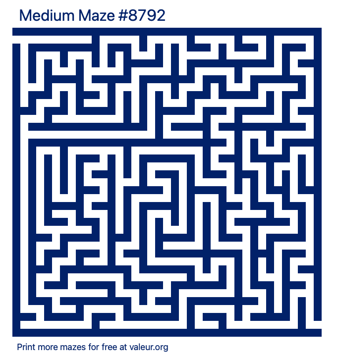 Free Printable Medium Maze number 8792