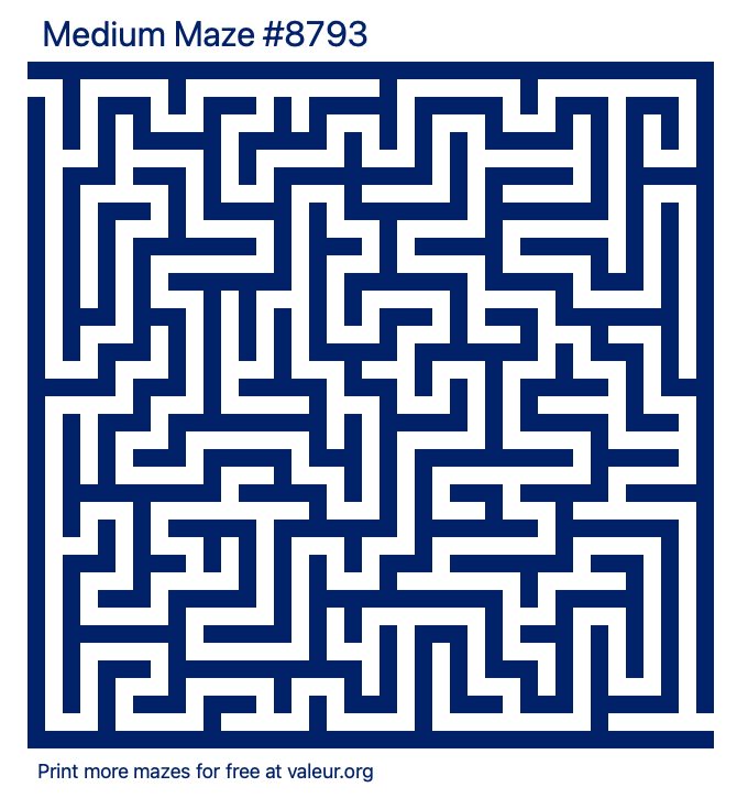 Free Printable Medium Maze number 8793