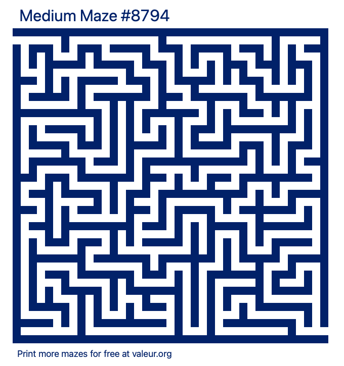 Free Printable Medium Maze number 8794