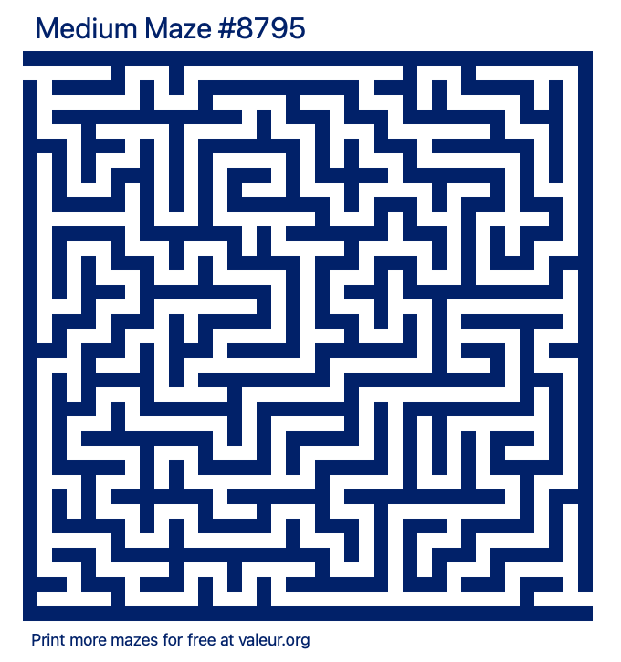 Free Printable Medium Maze number 8795