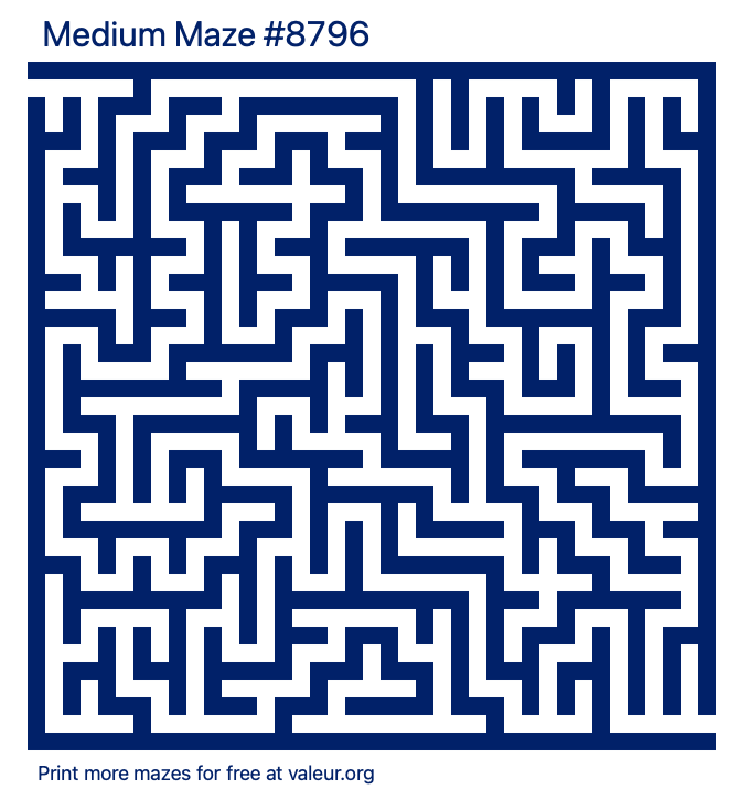 Free Printable Medium Maze number 8796