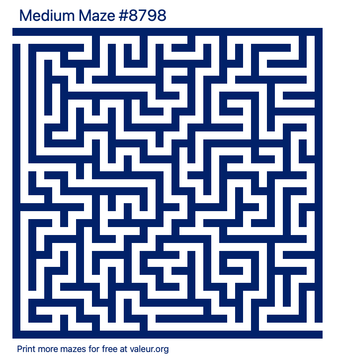 Free Printable Medium Maze number 8798