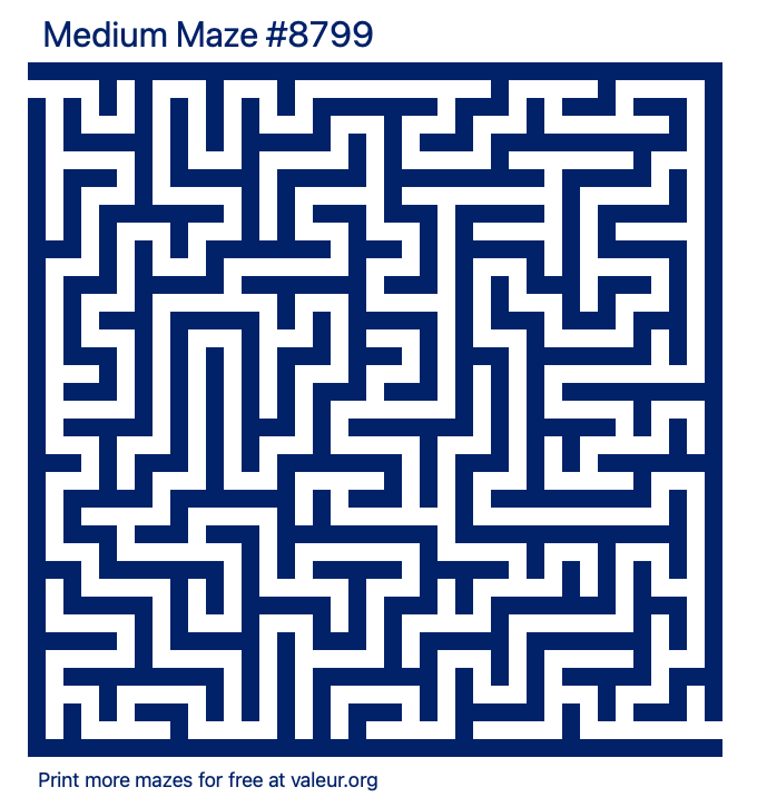 Free Printable Medium Maze number 8799