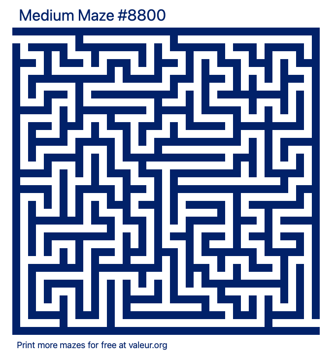 Free Printable Medium Maze number 8800