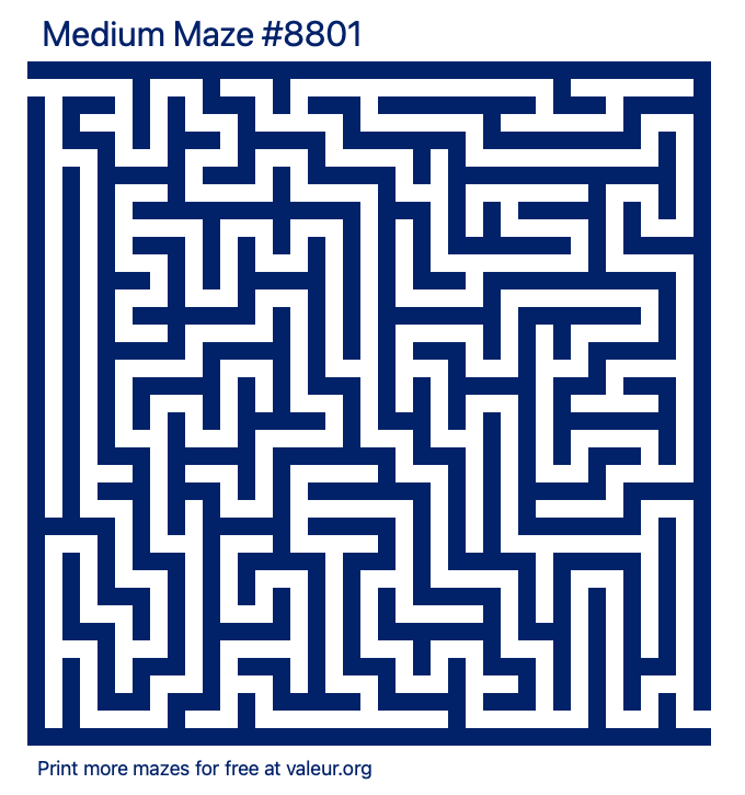 Free Printable Medium Maze number 8801