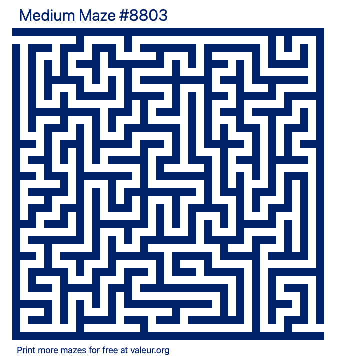 Free Printable Medium Maze number 8803