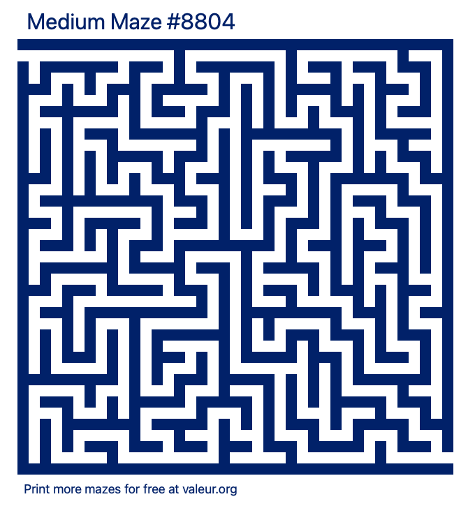 Free Printable Medium Maze number 8804