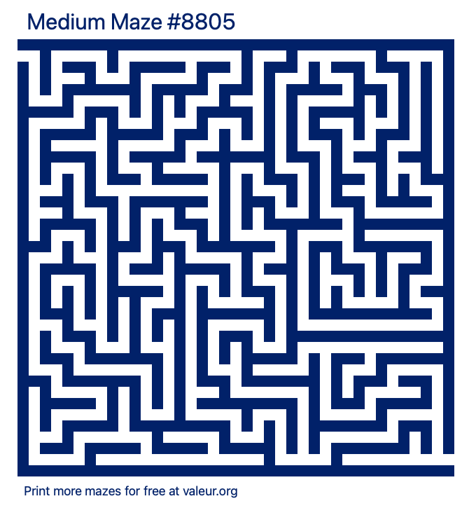 Free Printable Medium Maze number 8805