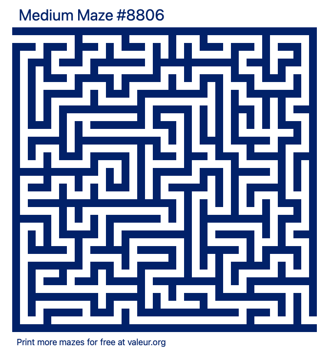 Free Printable Medium Maze number 8806
