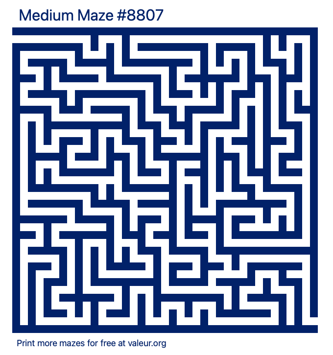 Free Printable Medium Maze number 8807