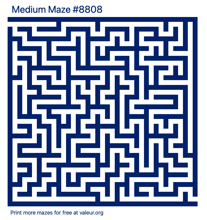 Free Printable Medium Maze number 8808