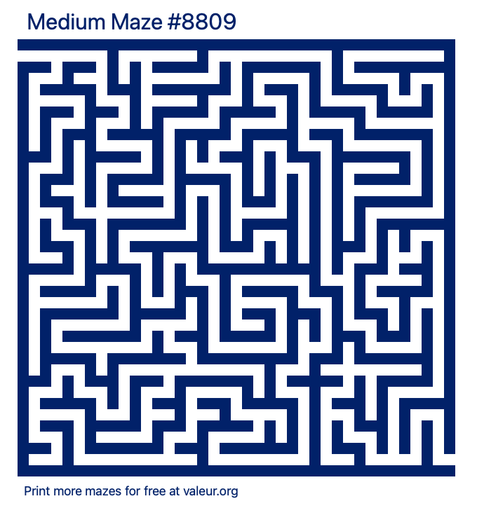 Free Printable Medium Maze number 8809
