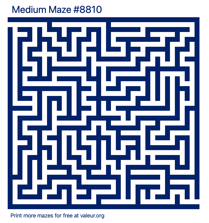 Free Printable Medium Maze number 8810