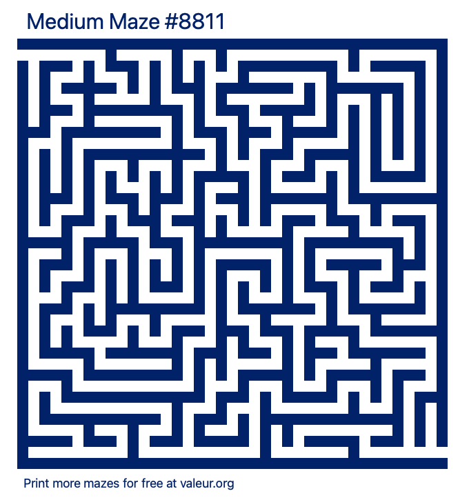 Free Printable Medium Maze number 8811
