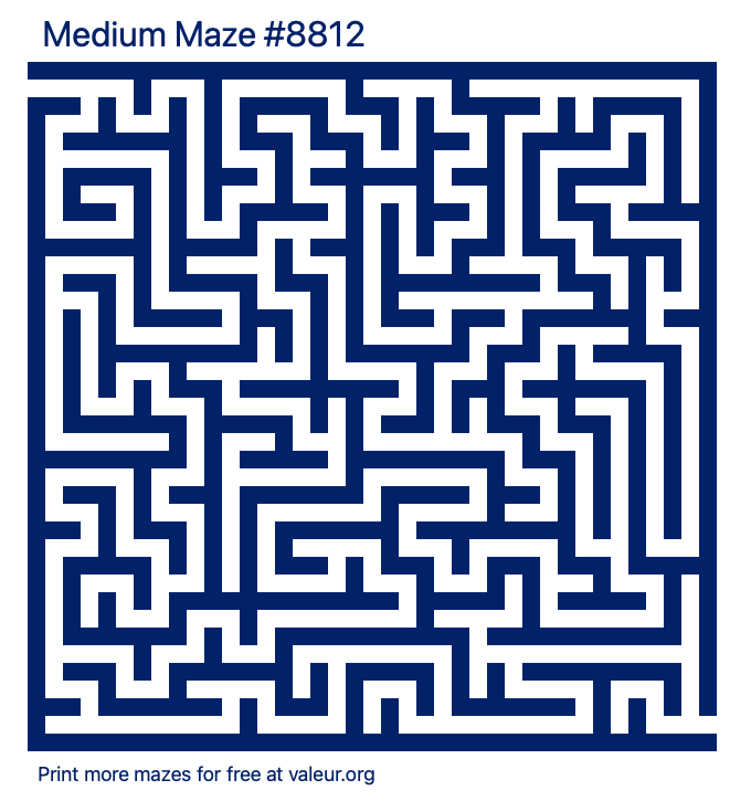 Free Printable Medium Maze number 8812
