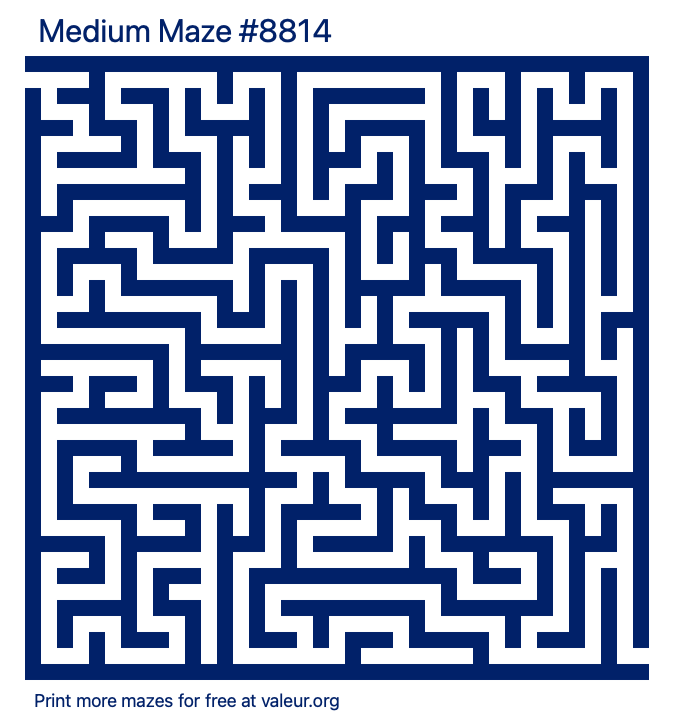 Free Printable Medium Maze number 8814