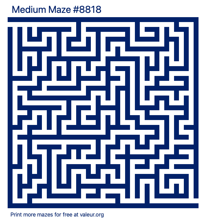 Free Printable Medium Maze number 8818
