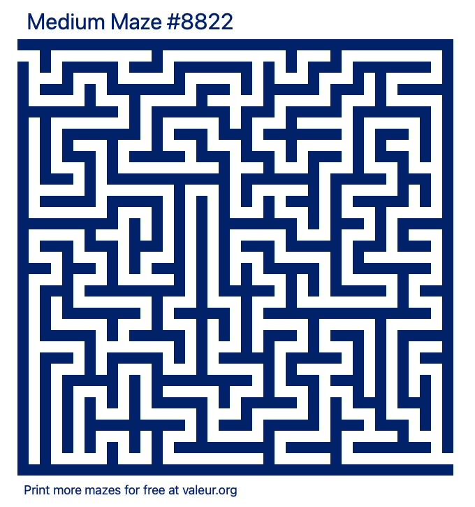 Free Printable Medium Maze number 8822