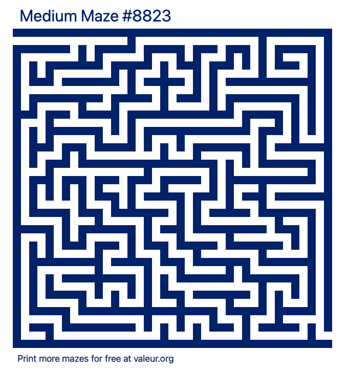 Free Printable Medium Maze number 8823