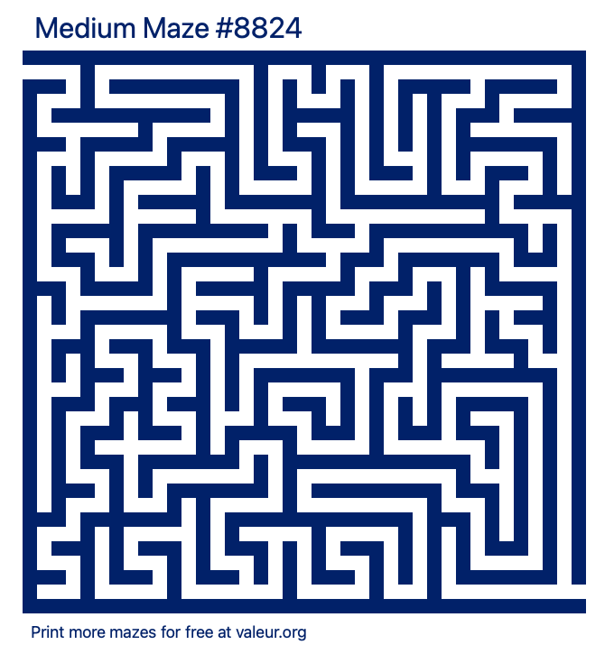 Free Printable Medium Maze number 8824