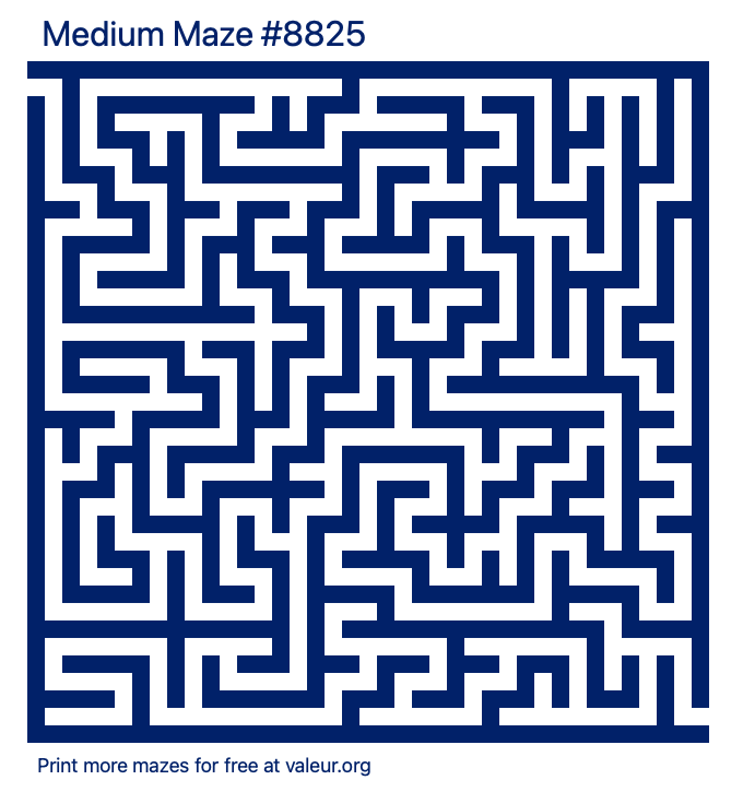 Free Printable Medium Maze number 8825
