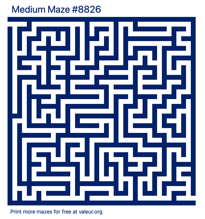 Free Printable Medium Maze number 8826