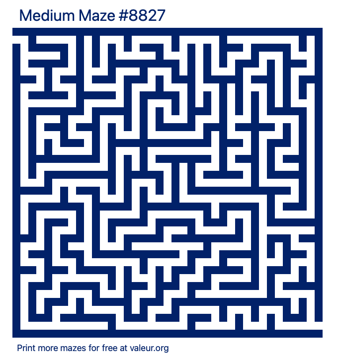 Free Printable Medium Maze number 8827