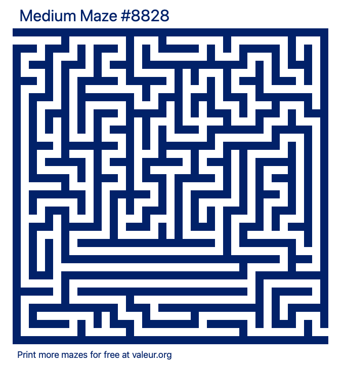 Free Printable Medium Maze number 8828