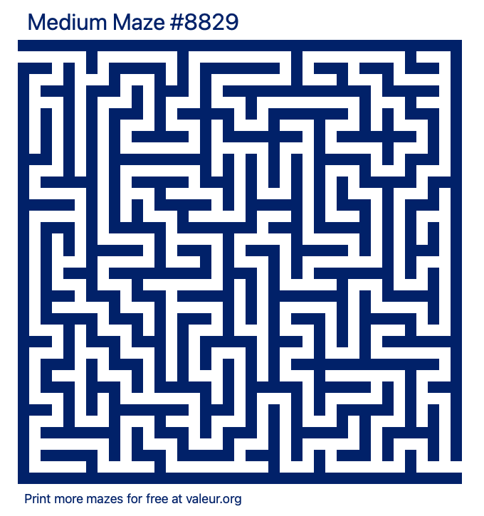 Free Printable Medium Maze number 8829