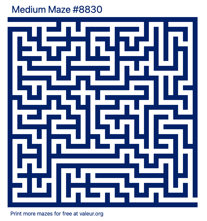 Free Printable Medium Maze number 8830