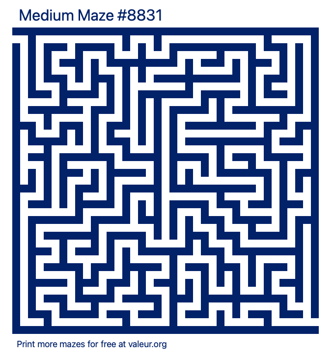Free Printable Medium Maze number 8831