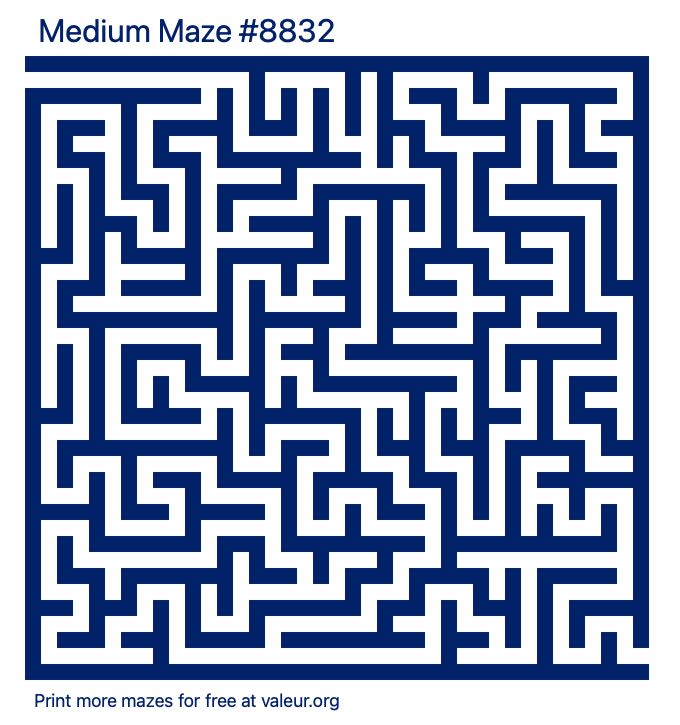 Free Printable Medium Maze number 8832