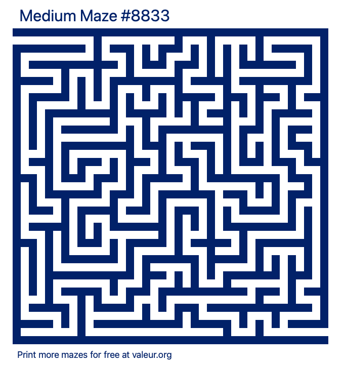 Free Printable Medium Maze number 8833