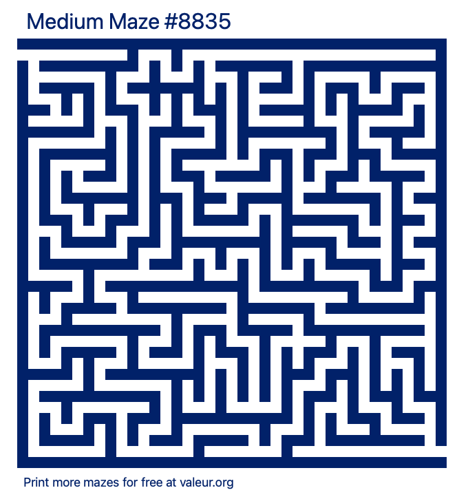 Free Printable Medium Maze number 8835