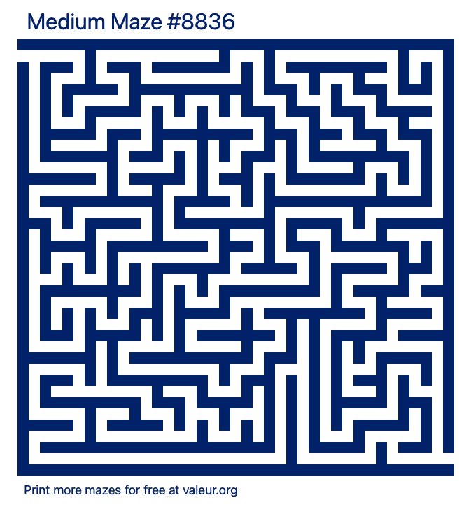 Free Printable Medium Maze number 8836