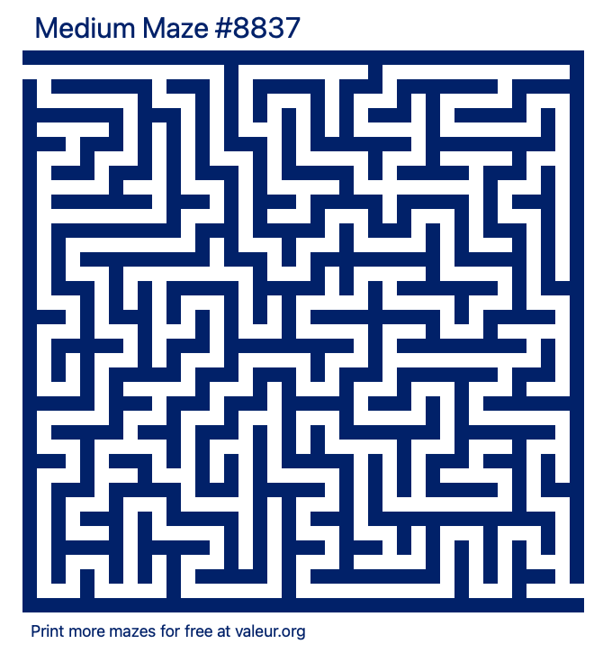 Free Printable Medium Maze number 8837