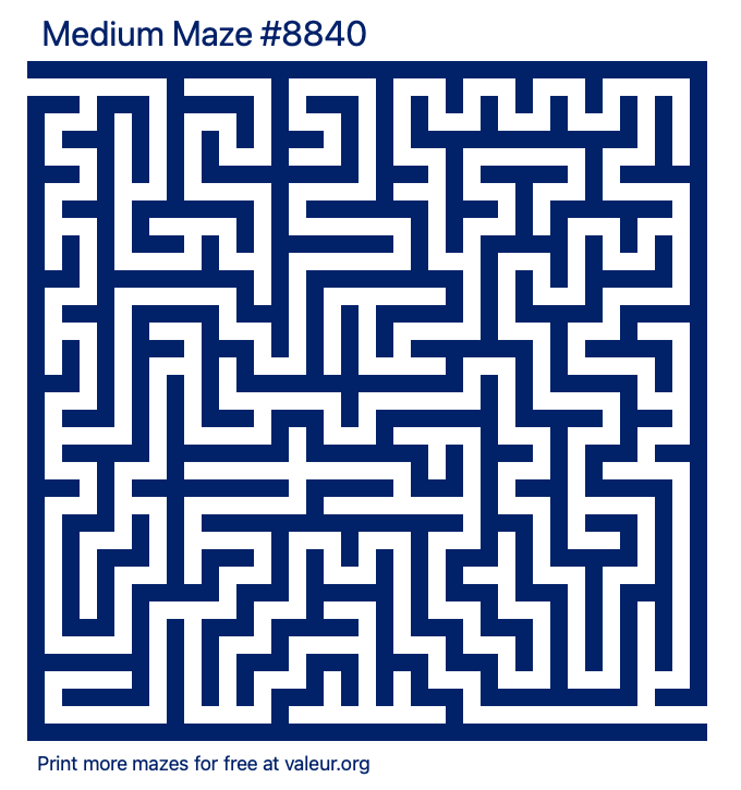 Free Printable Medium Maze number 8840