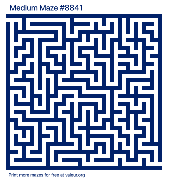 Free Printable Medium Maze number 8841