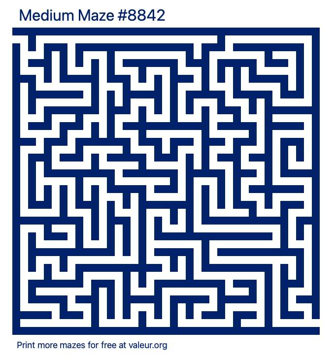 Free Printable Medium Maze number 8842