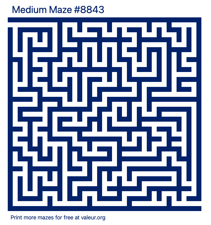 Free Printable Medium Maze number 8843