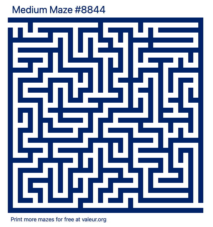 Free Printable Medium Maze number 8844